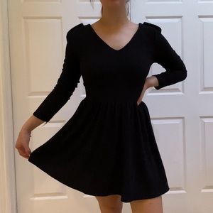 Short black 3/4 length sleeve dress